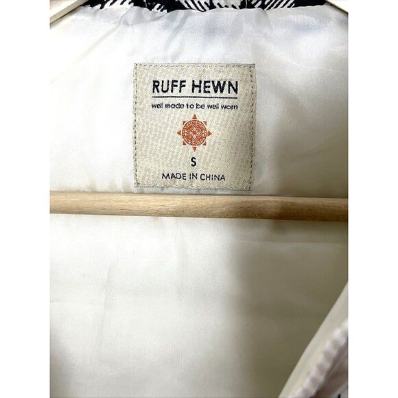 Ruff Hewn Vest Women's SMALL Puffy Full Zip Jacket Checkered Black/ Cream - Picture 4 of 4